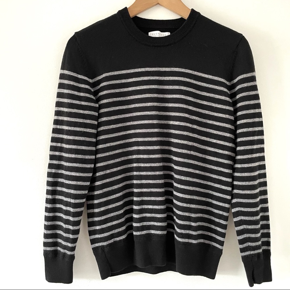 Everlane Striped 100% Wool Crew Neck Sweater